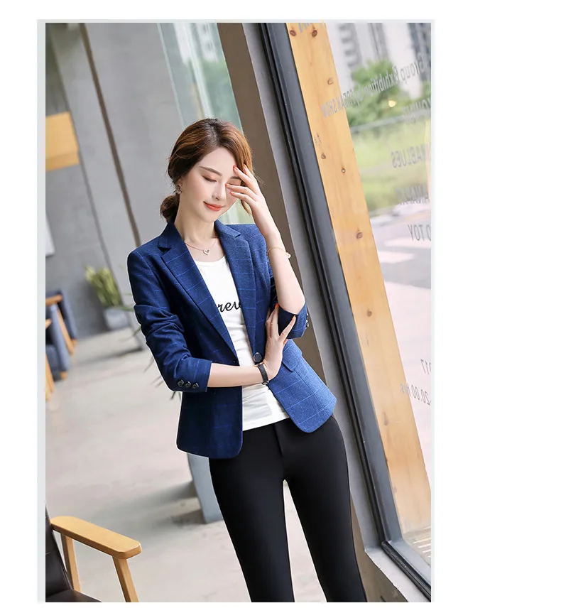 70% OFF Autumn and winter women's professional jacket feminine 2020 new work plaid ladies blazer Female office small suit high quality