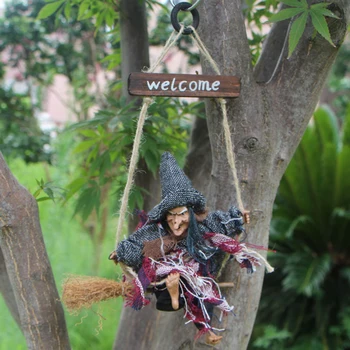

Ornament Scary Props Holiday Flying Garden Wall Bar Door Home Decor Halloween Pendant Party Hanging Witch Figurine Horror