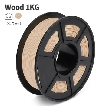 

Wood Fiber FDM 3D Printer Filament Roll with Spool 1kg 1.75mm 2.2 LBS 100% Wood Effect for Handicraft Gift DIY Printing Material