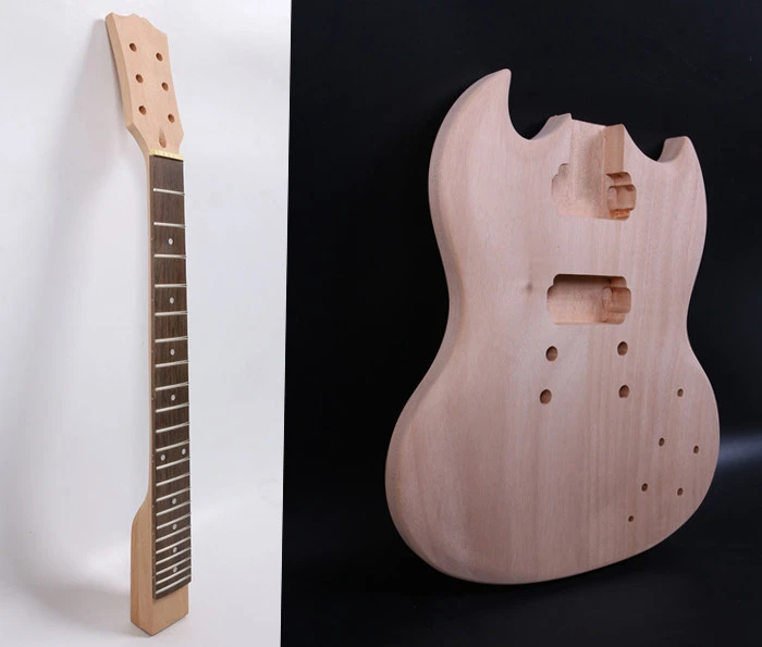 siv pude jøde One Set Unfinished Sg Electric Guitar Body And Neck Mahogany Made Rosewood  Fingerboard Dot Inlay - Guitar Parts & Accessories - AliExpress
