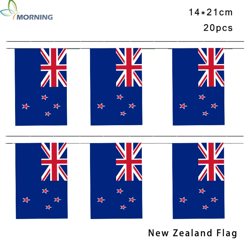 

MORNING 20pcs 14*21cm New Zealand national decoration bunting flag