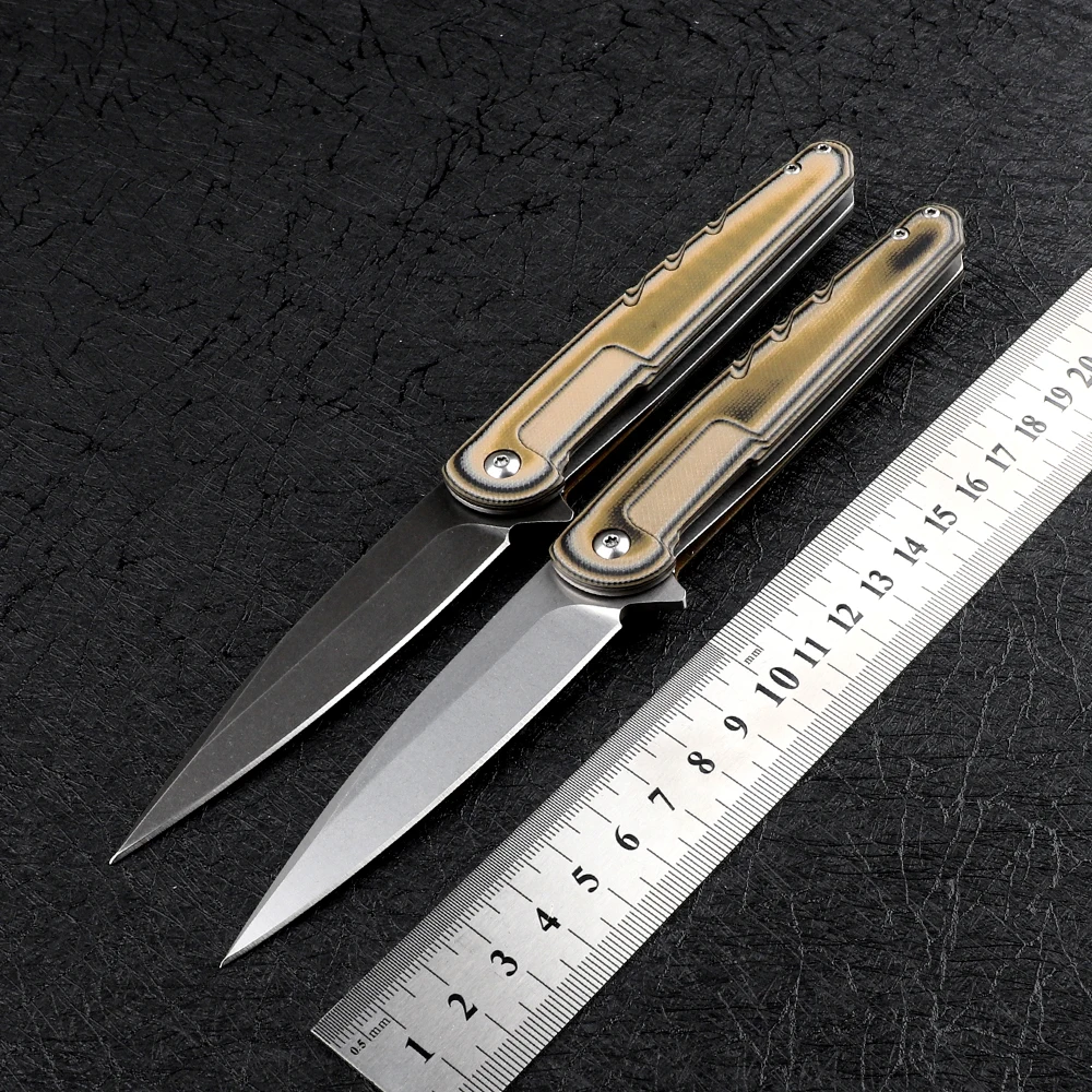 

Portable D2 Blade G10 Sharp Handle Multifunctional Outdoor Camping Tactics Hunting Self-defense EDC Tool Fruit Folding Knife