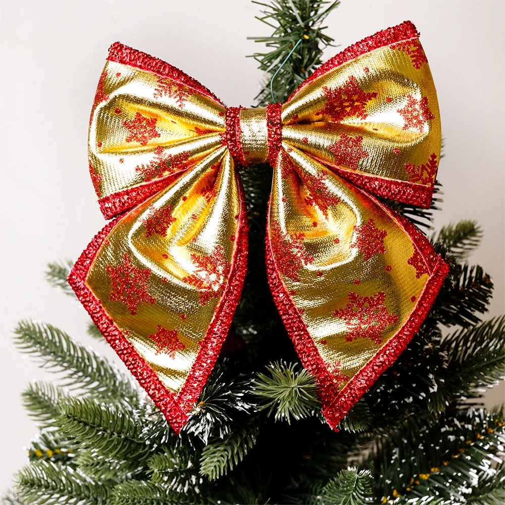 Red Gold Bows Christmas Tree  Red Glitter Bows Christmas Tree - 25cm Large  Bow Tie - Aliexpress