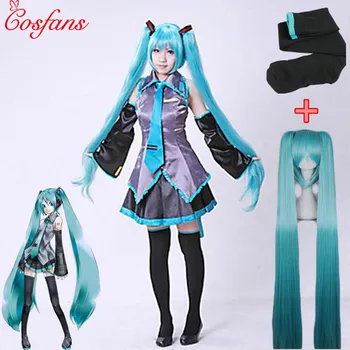 

7pcs/Set Vocaloid Cosplay Hatsune Miku Cosplay Costume outfits Anime Cosplay harajuku Maid Dress Costumes for Halloween Party