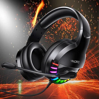 

3.5mm USB Stereo Wired Gaming Headphones Gaming Headset Over Ear RGB With Mic Voice control For laptop Computer Gamer PUBG