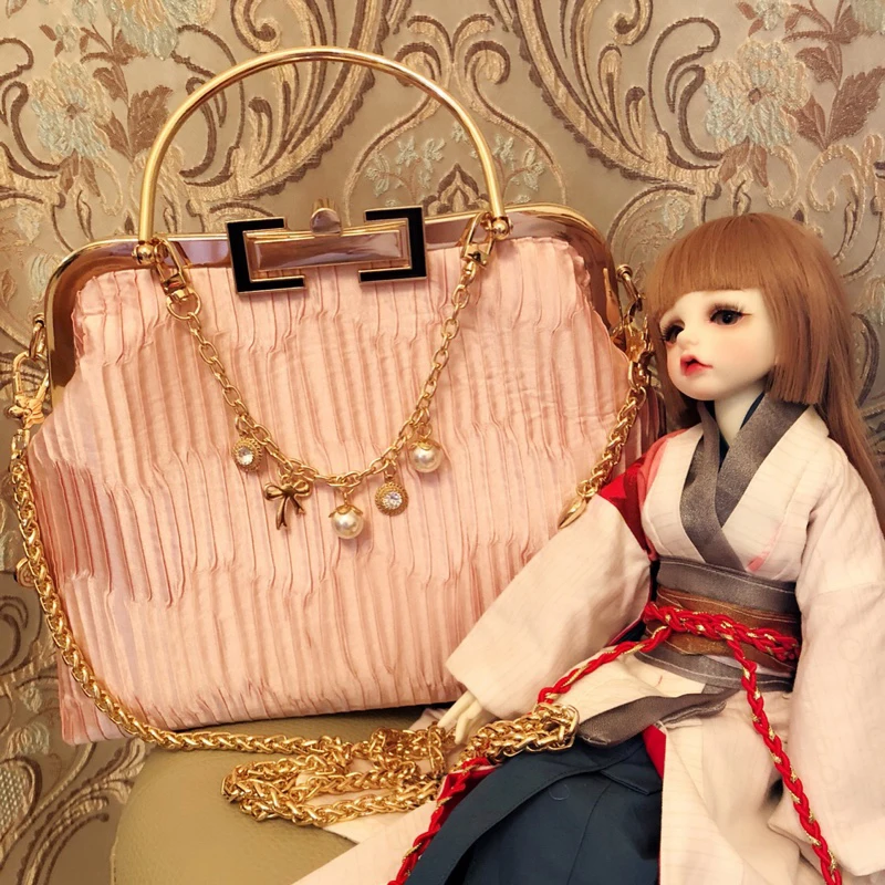 Catena Decorativa Per Borsa 30 Cm In Oro Con Charm Fiore Smaltato, Ideale Per Tracolla E Personalizzazione Borse