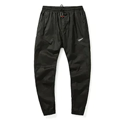 Модные новые мужские повседневные брюки из хлопка, однотонные свободные брюки карандаш, комфортные дышащие мужские брюки, тренд - Цвет: Black
