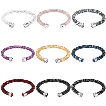 

High Quality Swa Original bracelets Women Jewelry 1:1 Colored Single-ring Open Rubber Bracelet Production Free Shipping Gifts.