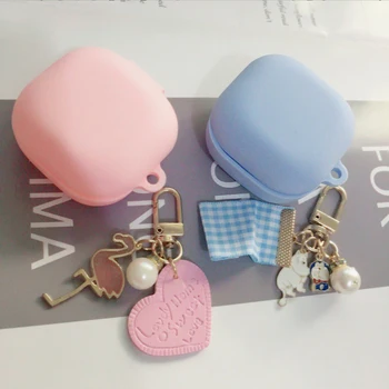 

coque sFor Samsung Galaxy Buds Live Case cartoon Flamingo Cute Keyring Silicone Earphone Case for Samsung Live Cover fundas