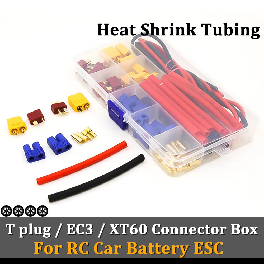 XT60 T Plug EC3 plug Male Female ящик для инструментов 14AWG термоусадочные трубки силиконовый