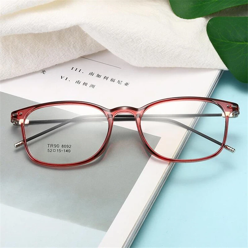 Ультралегкие очки для близорукости со стальной проволокой, женские, мужские, квадратные, студенческие, близорукие очки, диоптрия-0,5-1,0-1,5-2,0-6,0
