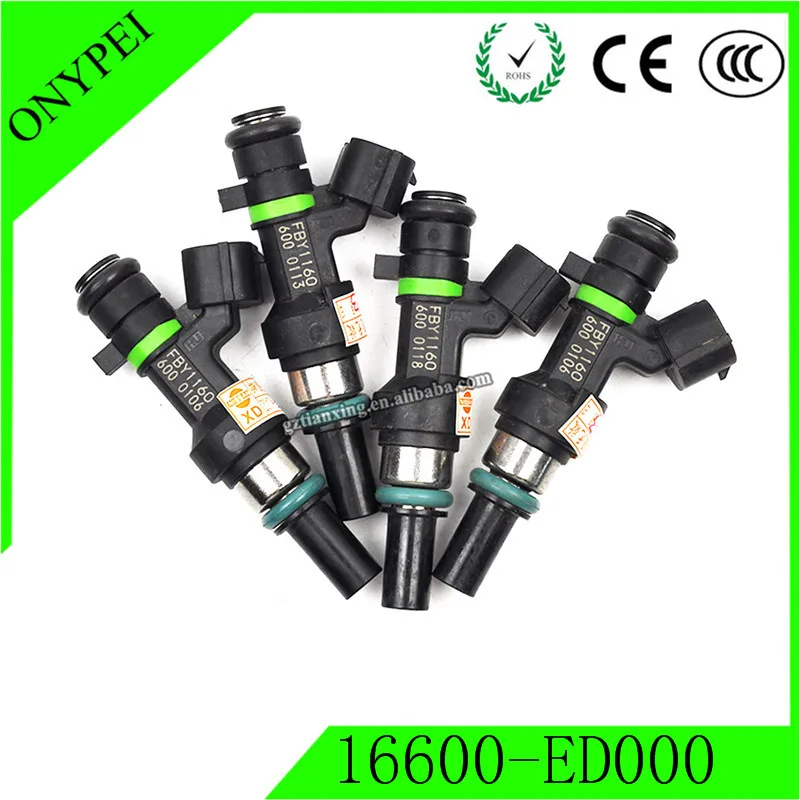 4 шт. OEM 16600-ED000 FBY1160 Топливная форсунка для Nissan Versa 1.6L 2009-2011 16600ED000 FJ1075 4G2173 FIJ0031