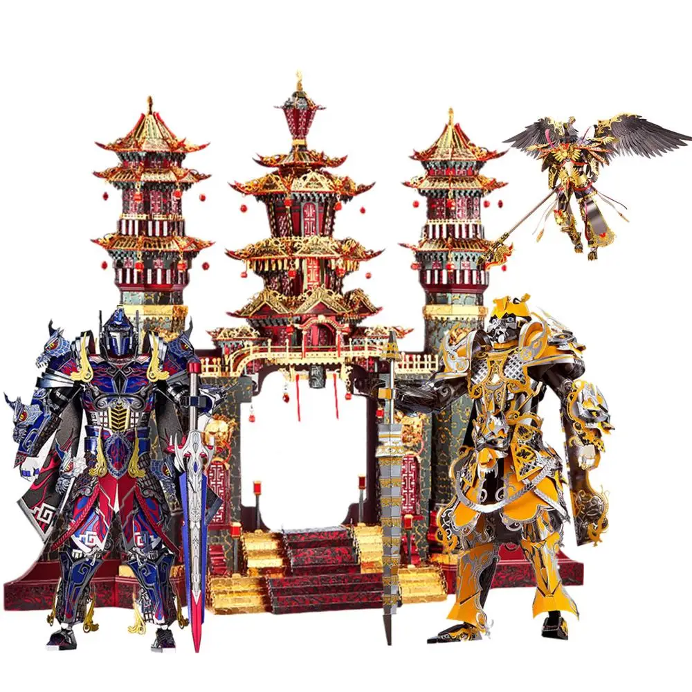 

Chinese Ancient Fairry Tale Titan Garuda Ptotect Architectural Southern Gate Model Kit DIY 3D Metal Puzzles Assemble Jigsaw Toy