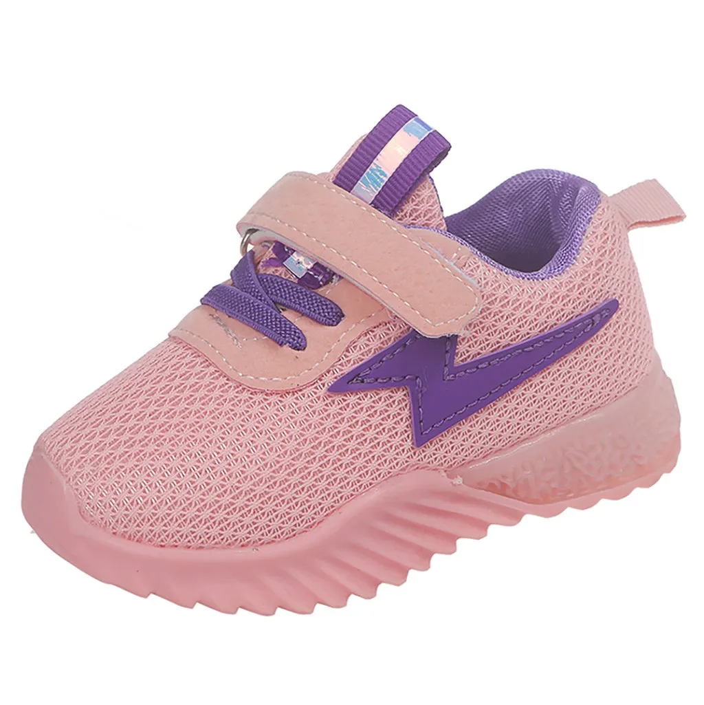 TELOTUNY, размеры 21-30, детская светящаяся обувь со светодиодной подсветкой, детская обувь на липучке, Детские светящиеся спортивные кроссовки 930 - Цвет: PK