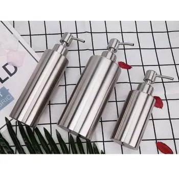 

Manual Stainless Steel Soap Dispenser Hand Metal Pump Lotion Bottle Disinfectant L4MB