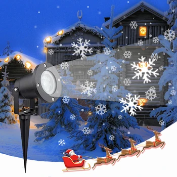 

Garden Light Outdoor LED Projector Lamp Decorative Fariy Lights Moving Snowflake Christmas Decorations For Home Holiday Lighting