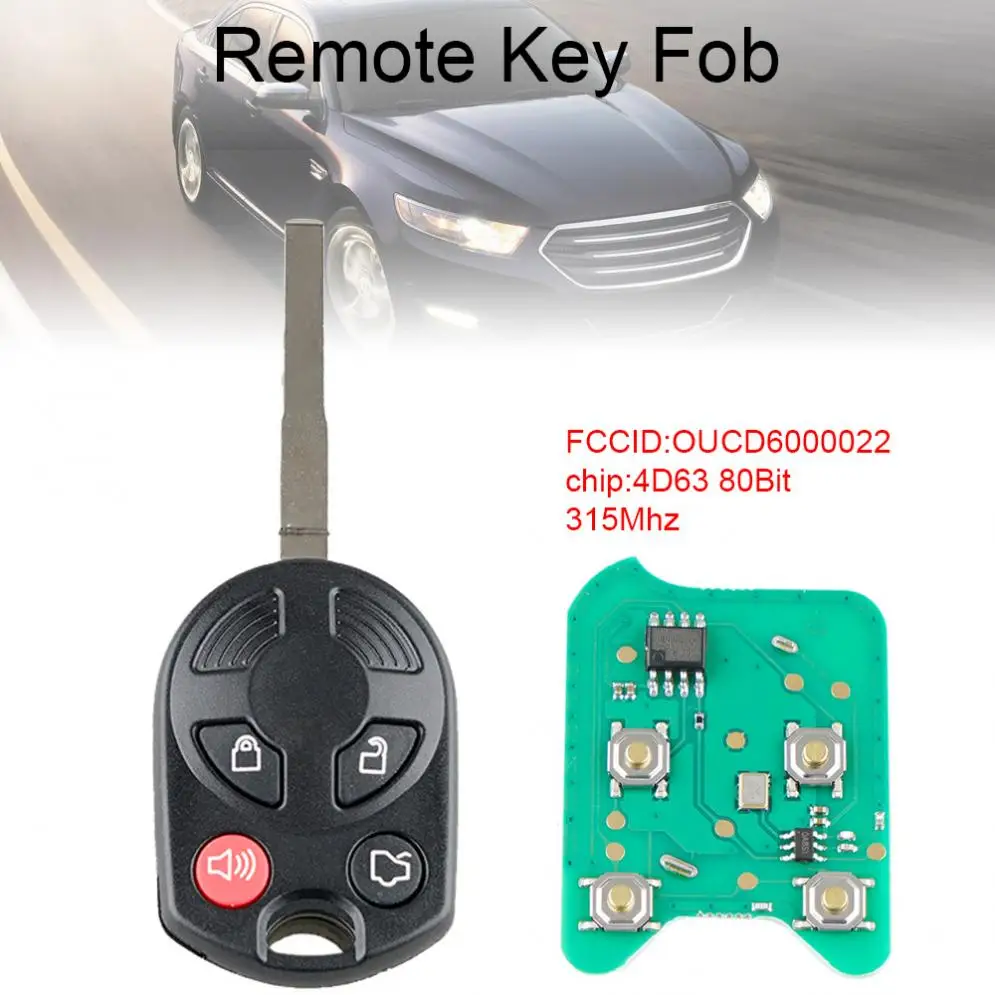 315 МГц 4 кнопки дистанционного ключа Fob с 4D63 80Bit чип OUCD6000022 подходит для Ford Focus 2012 2013