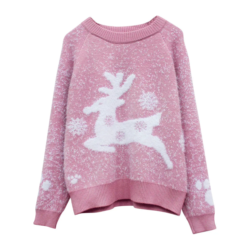 Pull femme nouveaute, Рождественский свитер для женщин и девушек, Рождественский свитер с длинным рукавом, вязаная одежда, блузка, рубашка, Джерси