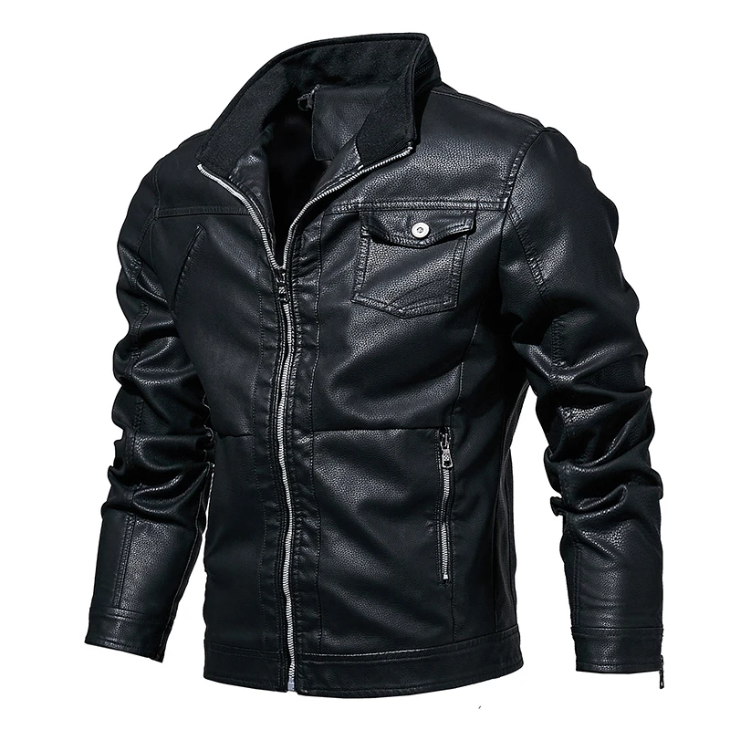 Мужские Куртки из искусственной кожи мотоциклетное пальто из искусственной кожи Мужчины Весна Осень повседневные кожаные облегающие пальто куртка-бомбер плюс размер 5XL 6XL