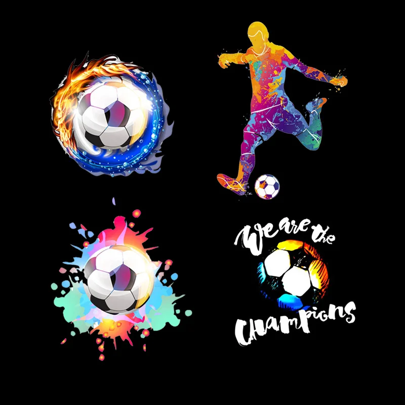 

Iron On Patches On Clothes Sports Football Club Badge Stripes Decal Decoration Thermal Transfer Stickers Heat Transfer Clothing