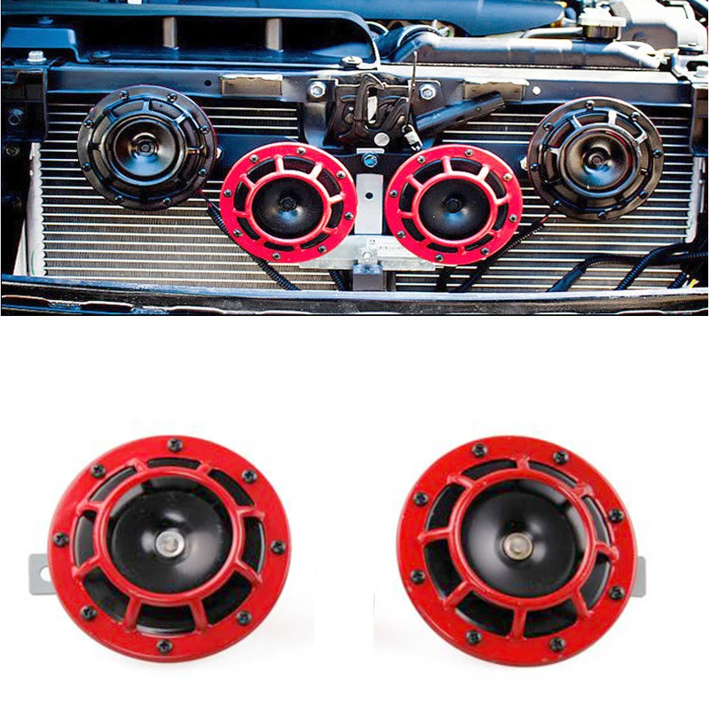 12V универсальная автосигнализация для мотоциклов, двухцветные электрические насосы, мощные воздушные рога