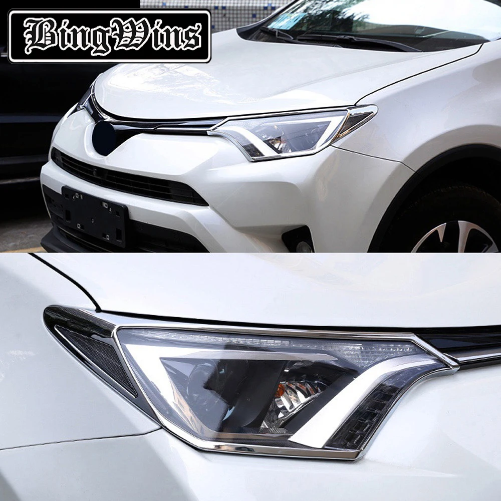 BeingWins автомобильный Стайлинг для Toyota RAV4- наружный ABS Хром Передняя фара накладка