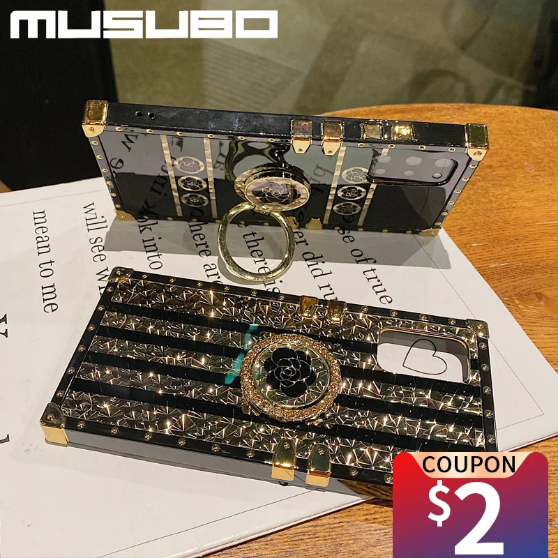 Musubo Luxury Flower Leather Phone Case For Samsung Galaxy S22 S23 Ultra  S21 S20FE A13 A14 A53 A51 A52S Cover Girls Soft Square - AliExpress