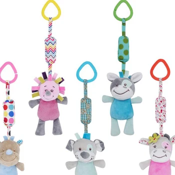 

Baby Stroller Plush Animal Rattle Toys Bed Bell Infant Stroller Hanging Bell Educational Soft Cartoon Toys 2020 New Products
