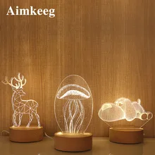 3d мультяшная настольная лампа Новинка Иллюзия 3d USB Led милый ночной Светильник домашний декор Детская Спальня Декор лампа Рождественский подарок