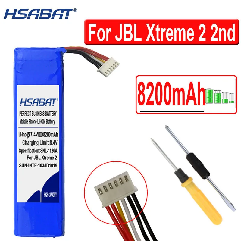 HSABAT 8200 мА/ч, Батарея для JBL FLIP 2 2nd плеер SUN-INTE-103 2INR19/66-2 ID1019 JBLXTREME2BLKAM JBLXTREME2BLUAM
