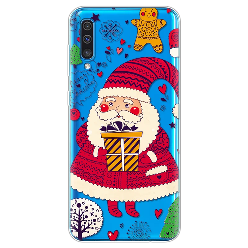 Merry Christmas Cartoon Santa Claus Deer Case For Samsung Galaxy A50 Soft Silicon Coque For Samsung A40 A60 A70 A7 A9 Cover - Цвет: sd-bowla