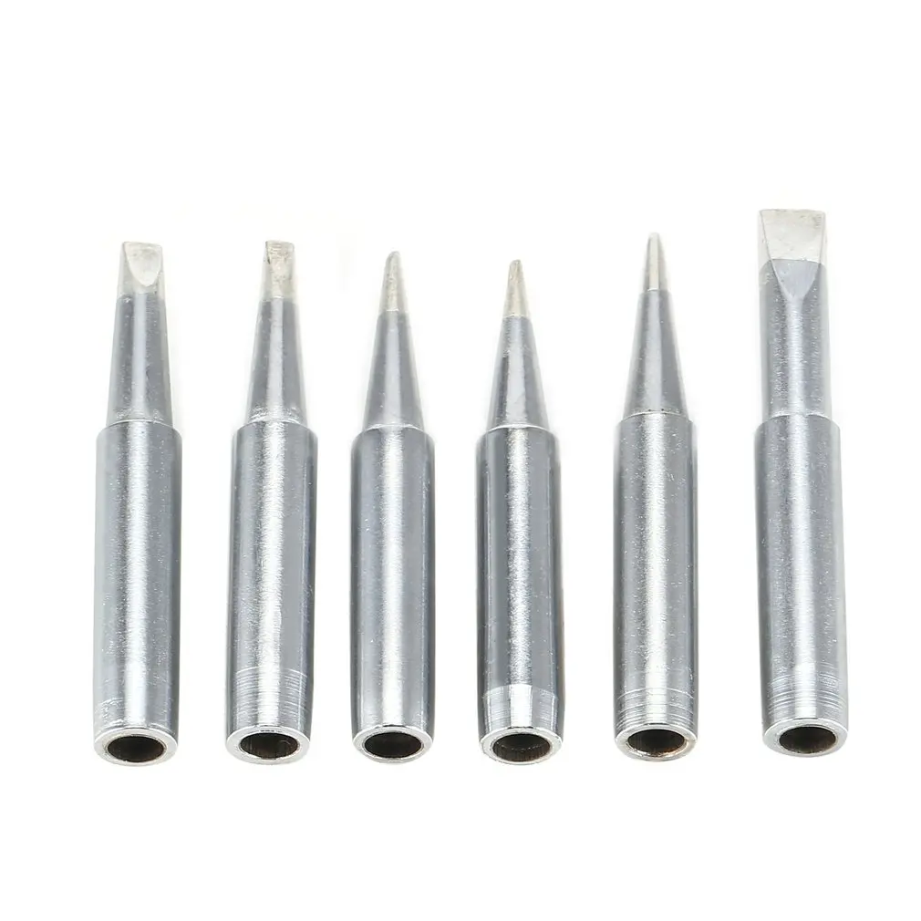 6PCS 900M Solder Soldering Iron Tip Replacement Rework Station Tool Copper Lead-free Welding Head Bits Electric DIY Repair