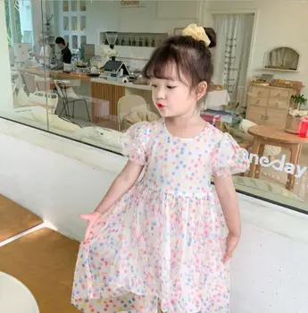 

2020 Korean Style Girls Dots Dress Fashion Summer Girls Princess Dresses 1-6 Years QH483
