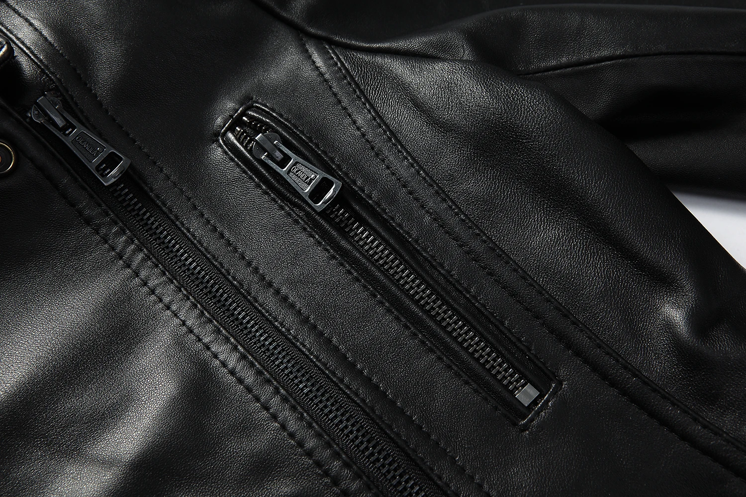 Куртка из натуральной овчины размера плюс, Женская Осенняя приталенная Короткая классическая мотоциклетная куртка, пальто с длинным рукавом, базовая Черная куртка