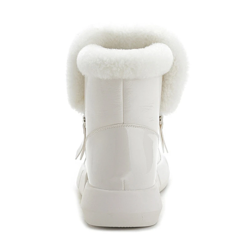 Women's Ankle Boots Women 2021 New Fur Warm Snow Boots Female Winter White Zipper Booties Female Fashion Waterproof Warm Shoes