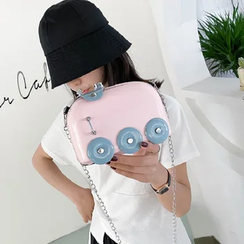 

Cute Creative Women's Bag 2020 Winter Crossbody Messenger Chain Shoulder Bags for Female Casual Ladies Coin Purse Train Pattern