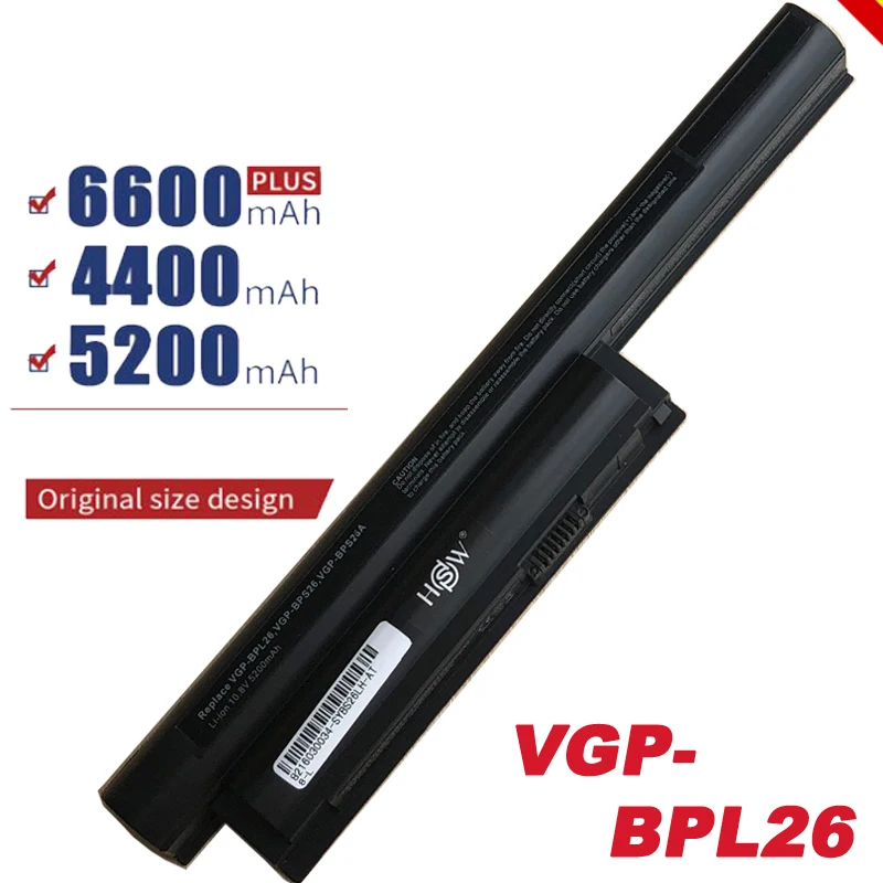 Аккумулятор HSW для ноутбука SONY 6 ячеек VGP-BPL26 BPS26 BPL26 VAIO SVE141100C SVE14115 SVE14116 SVE15111FAST |