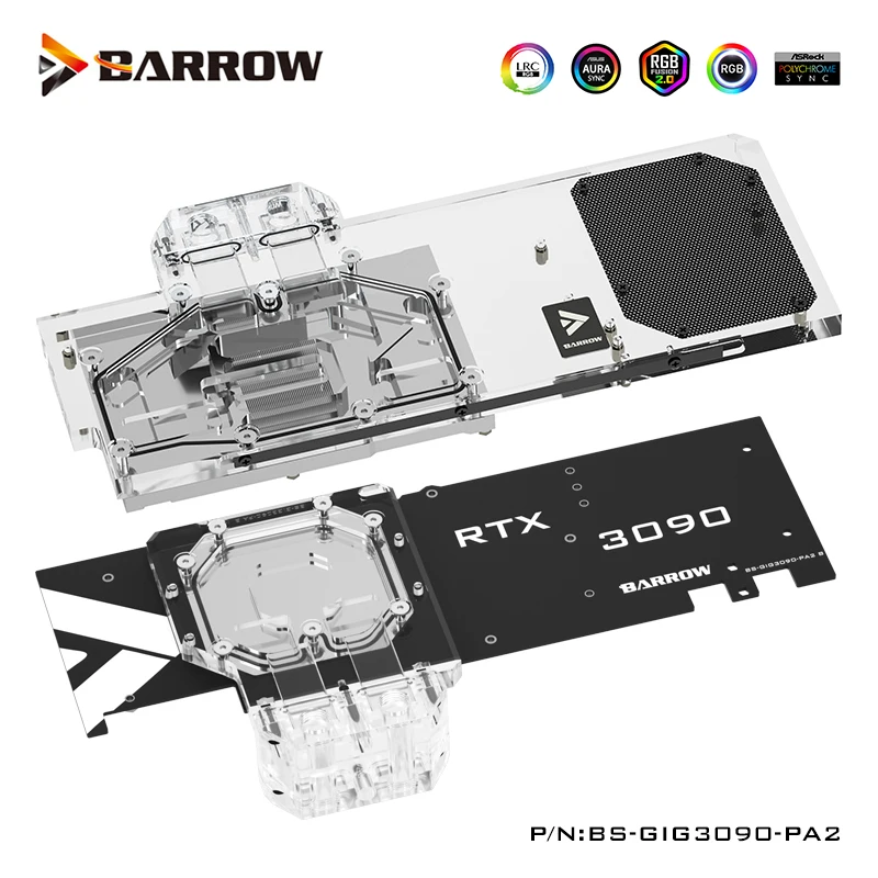 Barrow GPU Water Block For Gigabyte RTX 3090/3080/3080Ti EAGLE/VISION  GAMING OC 10G/ 24G Card Cooler ,BS-GIG3090-PA2