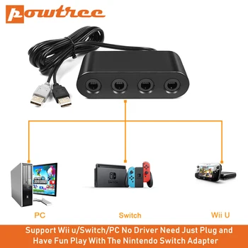

Converter For Nintend Switch/WiiU/PC/ 3in1 4Port USB For Game Cube Controller Adapter With 2 for GameCube Controller