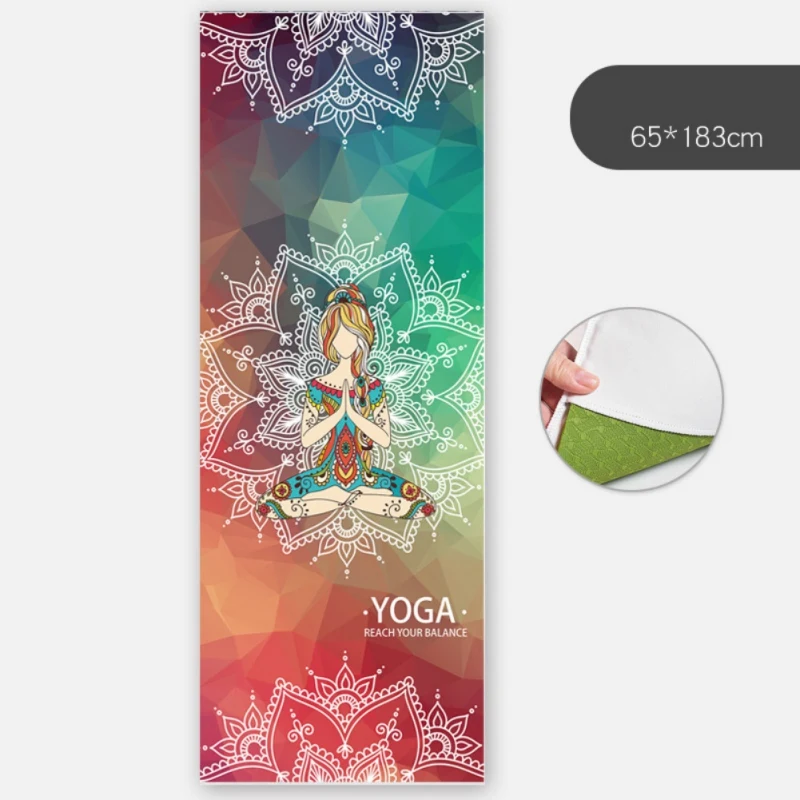 Yoga Mat Non-slip Female Sweat Absorption Beginner Folding Portable Fashion Multifunction Blankets 65*183CM 80*183CM - Цвет: 6