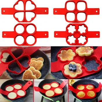 

Silicone Egg Pancake Maker Moulds Non Stick Fantastic Ring Kitchen Baking Omelet Flip cooker Egg Ring Mold