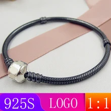 LISM [ ] зима 1: 1 оксид серебра базовый браслет Мода дамы подарок 925 Серебро DIY оригинальные ювелирные изделия