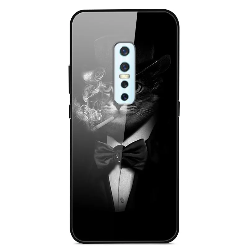 21 Чехол для Vivo V17 Pro, жесткая стеклянная задняя крышка, чехол для телефона, чехол для Vivo V17 Pro, чехол, TPU бампер, закаленное стекло для Vivo V17 Pro V17Pro - Цвет: 21