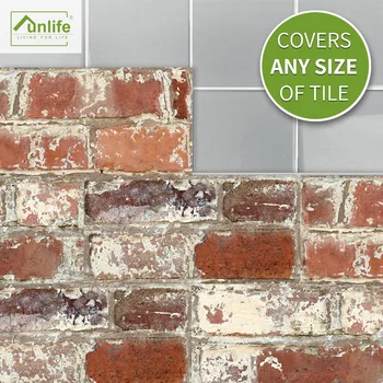 

Funlife Vintage Red Brick Waterproof Scratch-Resistant Ceramic Tile Sticker Strip 3D Brick Wall Sticker Ub039