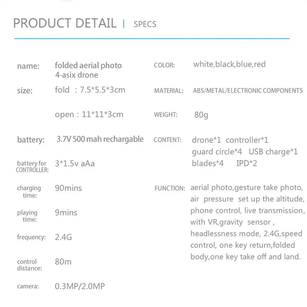 LF602 2.4G Mini FPV Foldable RC Quadcopter Drone Aircraft with 0.3MP Wifi Camera Gesture Selfie Altitude Hold