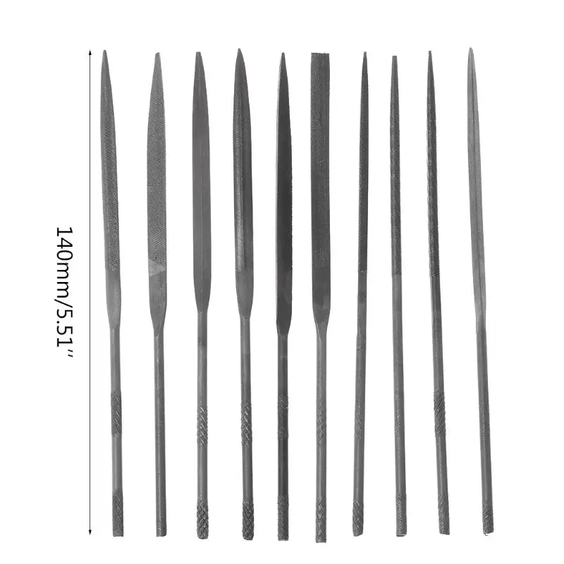 

10PCS Small Needle Files Set 140mm Metal Glass Stone Jewelry Wood Carving Craft Tool