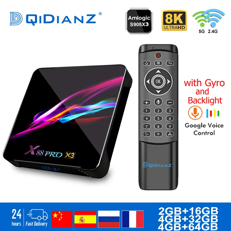 Smart TV BOX x88pro x3 Android 9 0 8K двойной Wifi BT медиаплеер Play Store бесплатное приложение Быстрый