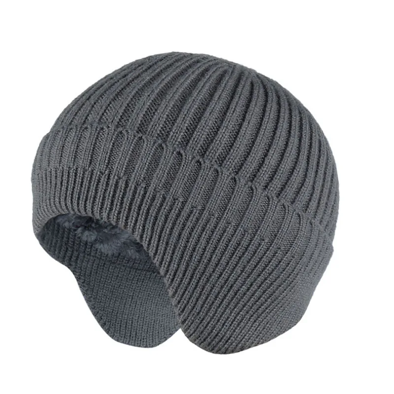2021 New Winter Earmuff Cap Men's Outdoor Knitted Hat Women's Thicken Warm Beanies Skull Windproof Earflaps  Bonnet  Chapeu 