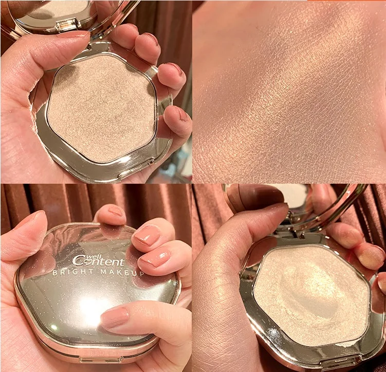 

Glitter Highlighter Facial Bronzer Palette Makeup Glow Kit Face Contour Shimmer Powder Body Base Illuminator Highlight Cosmetic