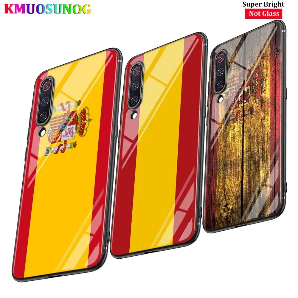 

Black Cover Spain national flags for Xiaomi Mi A1 A2 A3 5X 6X 6 8 9 Lite CC9 F1 9T 9TPro Play Glossy Phone Case